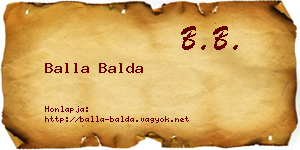 Balla Balda névjegykártya